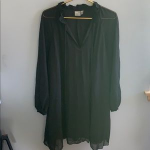 ASOS Black Sheer Vneck Dress